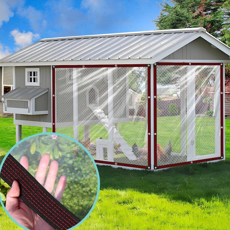 Ouckkhey Clear Tarp Waterproof 4x6-2PC Tarps Heavy Duty Plastic Tarp with Grommets Clear Vinyl Tarps for Outdoor Patio Enclosure Chicken Coop Cover Waterproof Transparent Tarpaulin for Porch Greenhouse Plant - Image 3